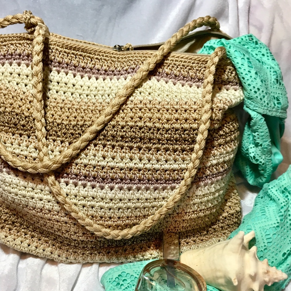 Boho crochet sack bag